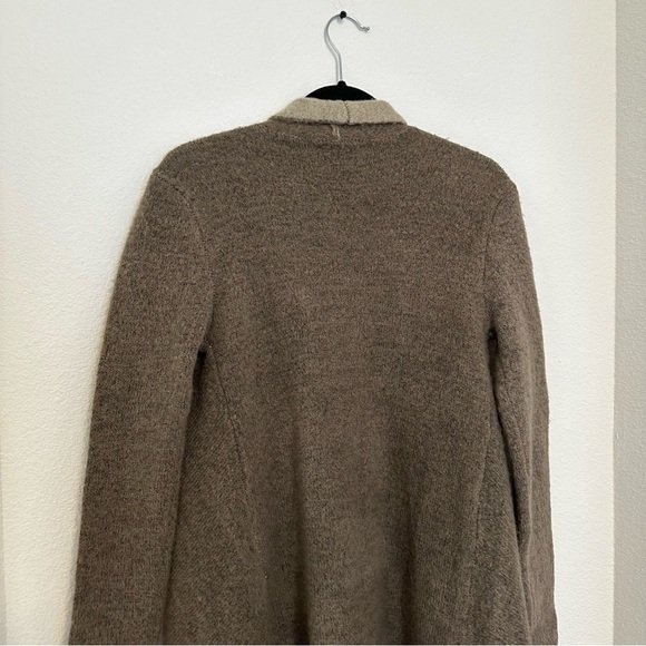 Zara Knit Two Tone Waterfall Cardigan Wool Blend Brown Mocha Size Small Women’s - Picture 7 of 11